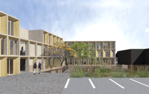 Cour immeuble de bureaux Saint Brieuc