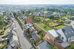 Extension bois maison Lannion vue du ciel - B. HOUSSAIS Architecture