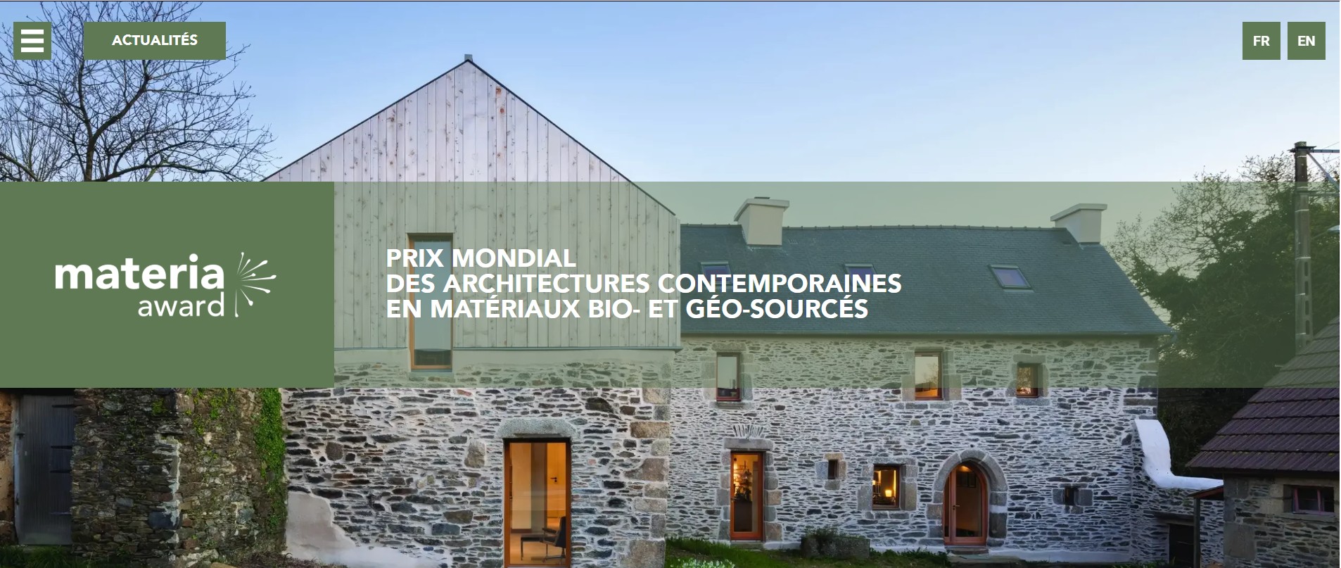 Maison Bois Terre Paille parmi les 40 projets lauréats du MATERIA AWARD 2024